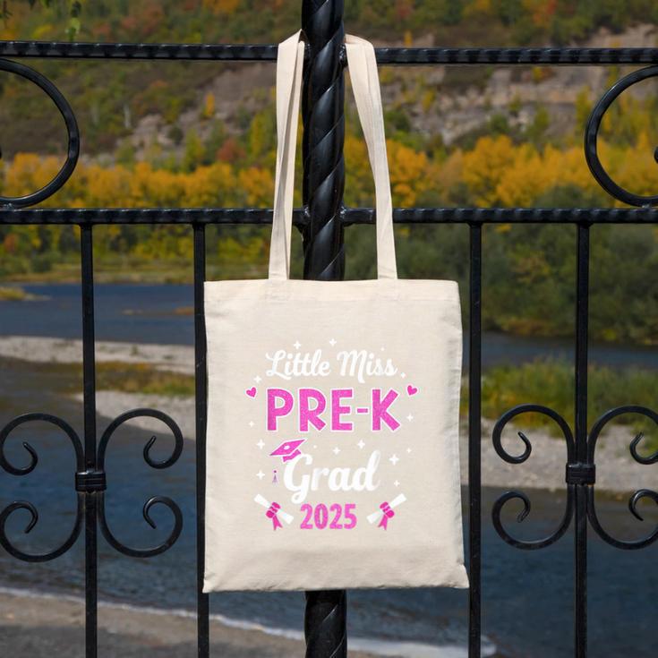 Little Miss Pre-K Grad 2025 Coquette Preschool Graduation Canvas Tote Bag