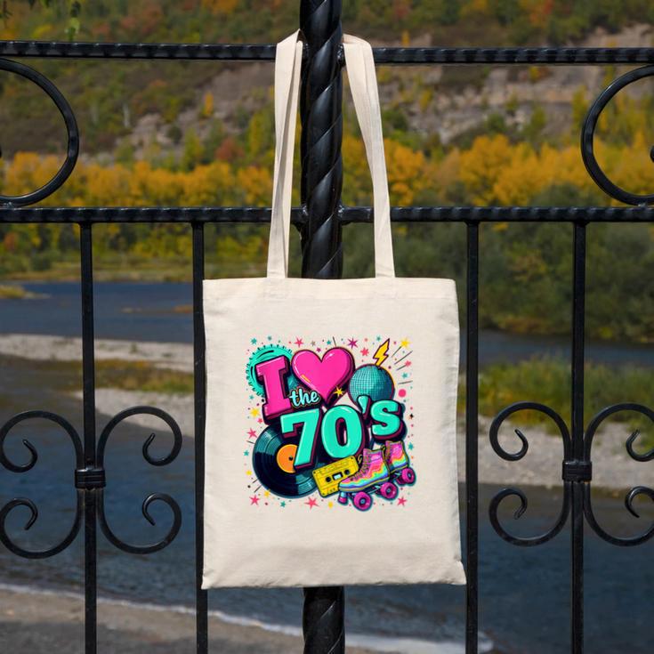 I Love The 70s Retro Cassette Roller Vinyl Disco Nostalgia Canvas Tote Bag