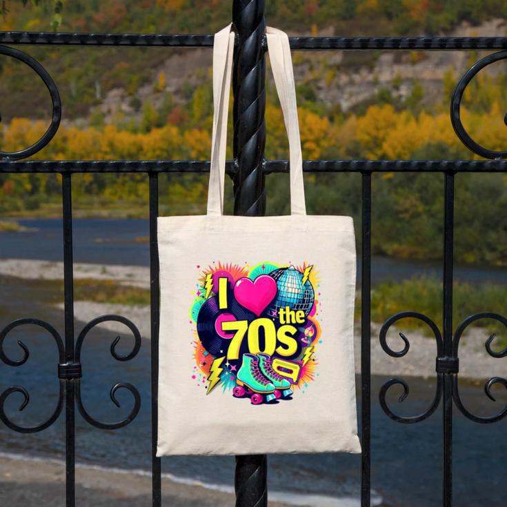 I Love The 70s Retro Cassette Roller Vinyl Nostalgia Vibes Canvas Tote Bag I Love The 70s Retro Cassette Roller Vinyl Nostalgia Vibes Canvas Tote Bag