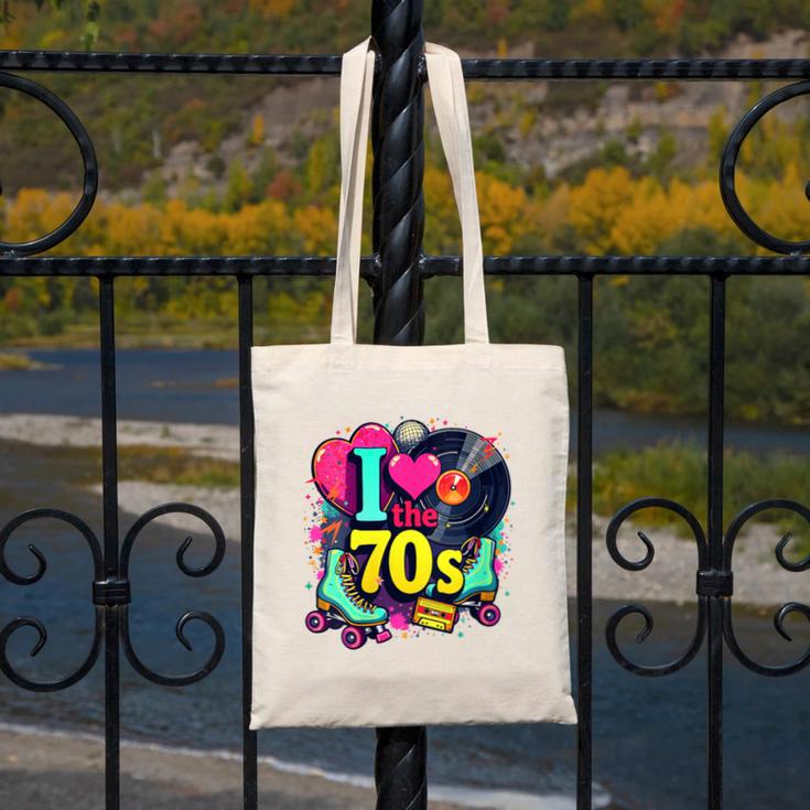 I Love The 70s Vintage Cassette Roller Vinyl Nostalgia 70s Canvas Tote Bag