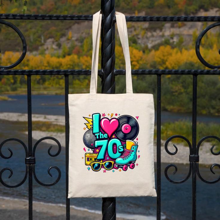 I Love The 70s Vintage Cassette Roller Vinyl Nostalgia 70s Canvas Tote Bag