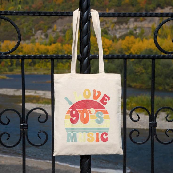 I Love 90's Music Retro Style Nostalgia Cassette 1990s Party Canvas Tote Bag