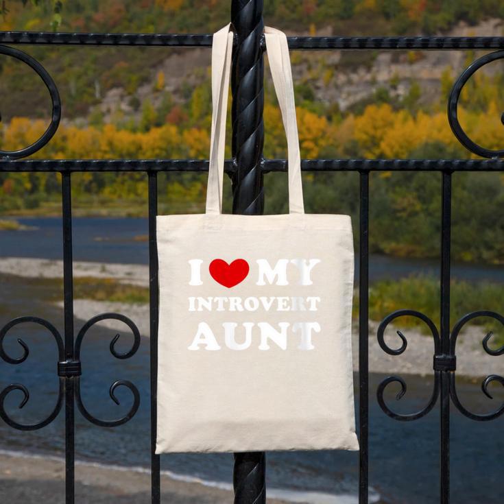 I Love My Introvert Aunt I Heart My Introvert Aunt Canvas Tote Bag