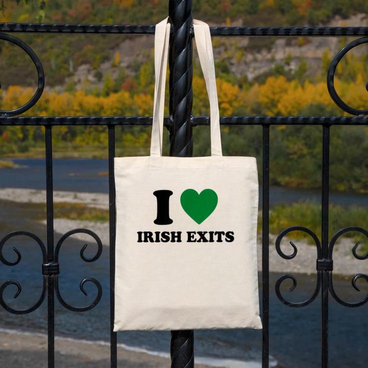 I Love Irish Exits St Patrick's Day Introvert Party Canvas Tote Bag