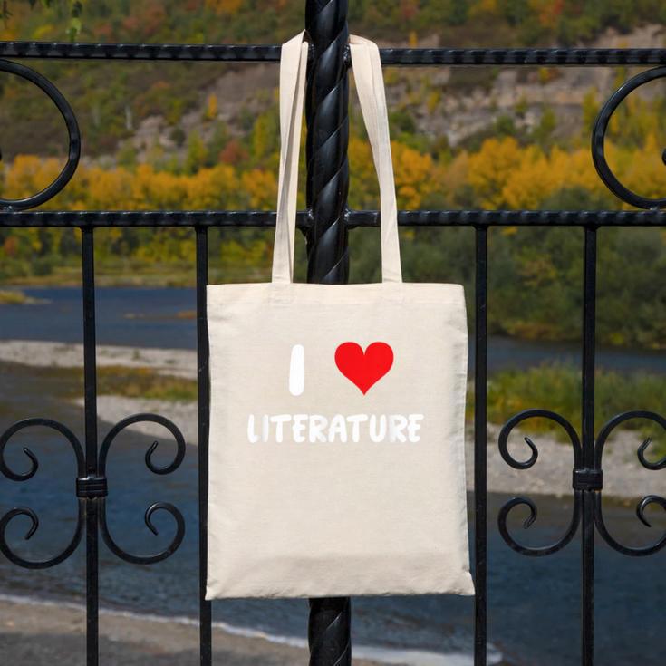 I Love Literature Heart Books Writing Reading Read Write Canvas Tote Bag