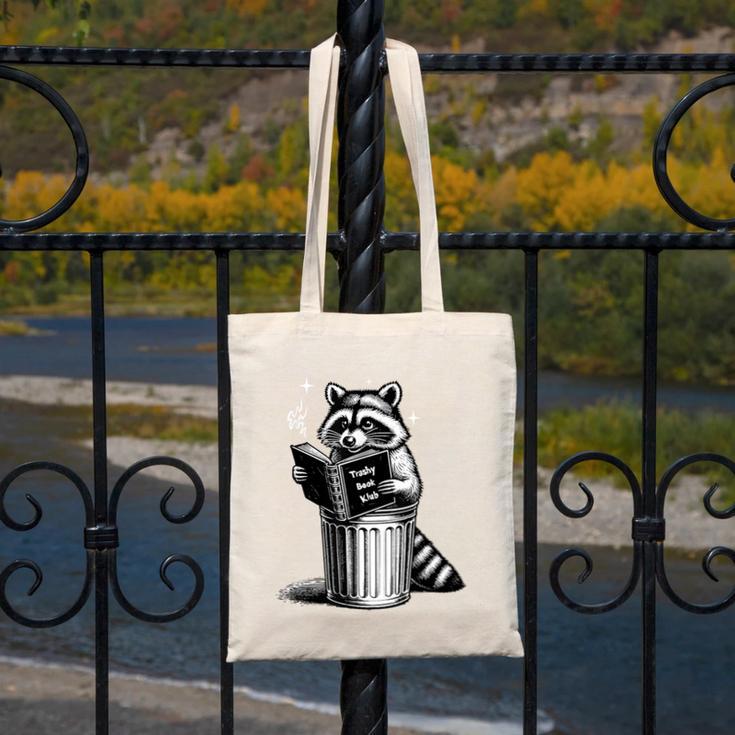 I Love Trashy Book Club Raccoon No Shelf Control Weirdcore Canvas Tote Bag