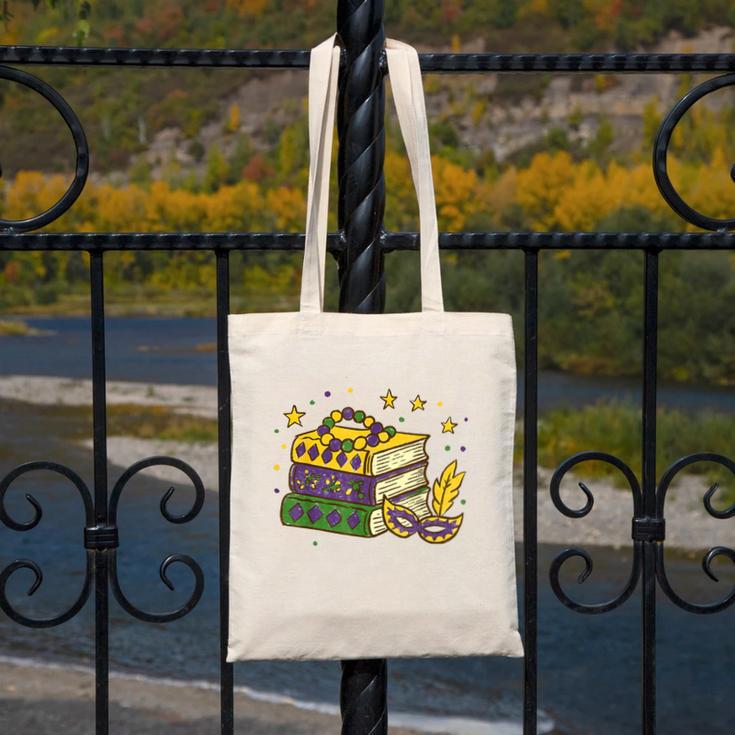 Mardi Gras Book Lover Reading Reader Men Women Kids Canvas Tote Bag