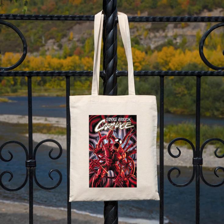 Marvel Spider-Man Eddie Brock Carnage Comic Book Cover Canvas Tote Bag