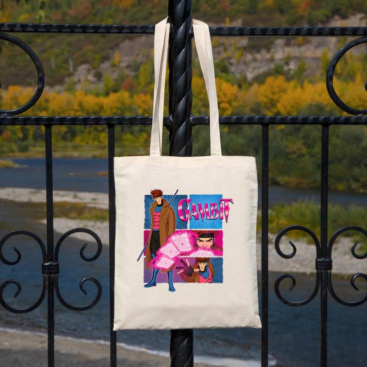 Marvel X-Men '97 Vintage Classic Gambit Comic Book Panels Canvas Tote Bag