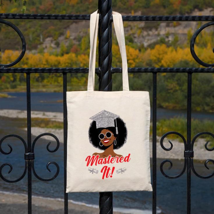 Master Degree Graduation Gifts Black Girl Canvas Tote Bag