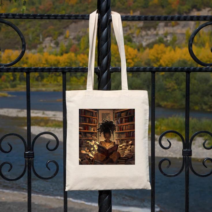 Melanin Afro Women Educated Reading Book History Canvas Tote Bag Melanin Afro Women Educated Reading Book History Canvas Tote Bag