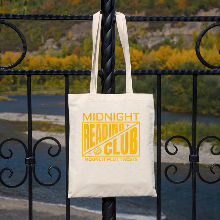 Midnight Reading Club Night Owl Book Readers Canvas Tote Bag Midnight Reading Club Night Owl Book Readers Canvas Tote Bag