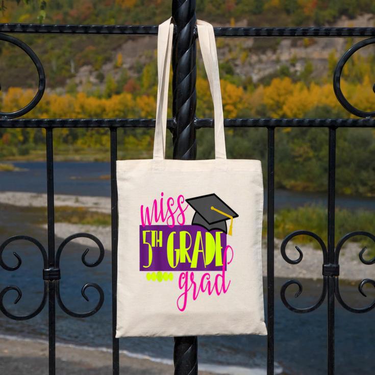 Miss 5th Grade Shirt 5 Grad Kids Girl Graduation School Canvas Tote Bag