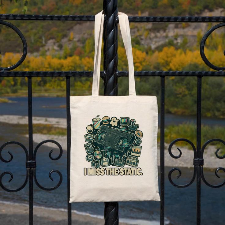 I Miss The Static Retro VHS Nostalgia Art Canvas Tote Bag