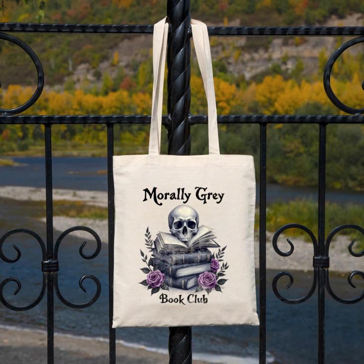 Morally Grey Book Club Gothic Vintage Style Canvas Tote Bag Morally Grey Book Club Gothic Vintage Style Canvas Tote Bag
