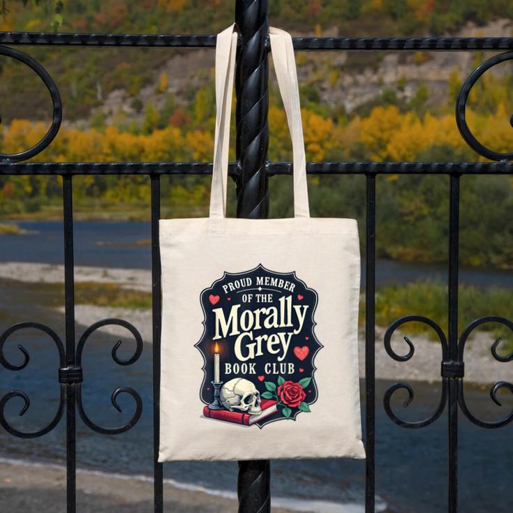 Morally Grey Merch Dark Romance Romantasy Smutty Book Lover Canvas Tote Bag