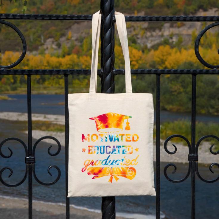 Motivated Educated Graduated Graduation Canvas Tote Bag