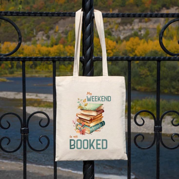 'My Weekend Is All Booked' Reading Book Introvert Librarian Canvas Tote Bag