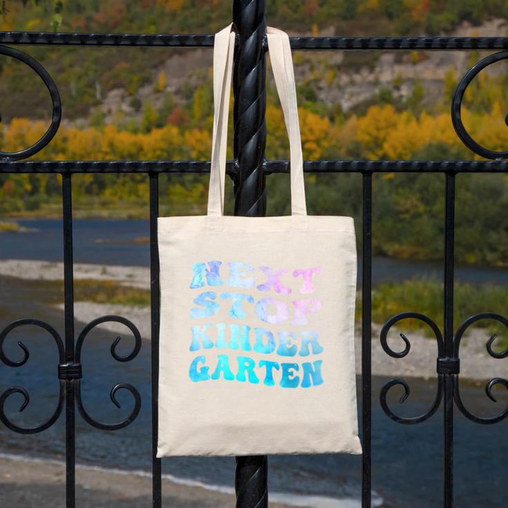 Next Stop Kindergarten Groovy Graduation Last Day Of School Canvas Tote Bag