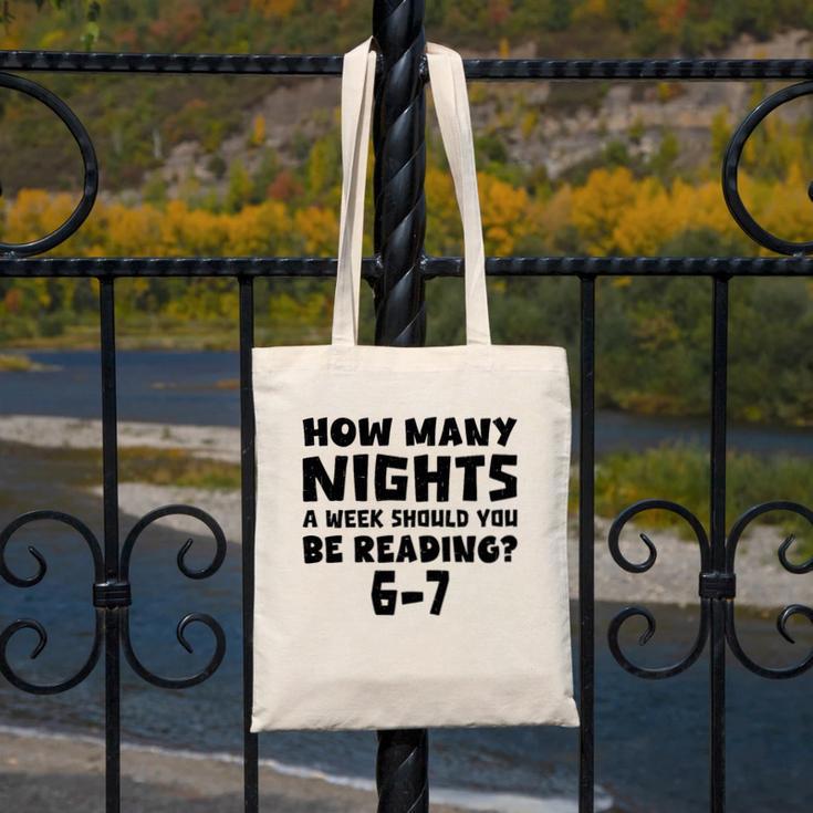 How Many Nights A Week Should You Be Reading 6-7 Book Lover Premium Tri-Blend Canvas Tote Bag