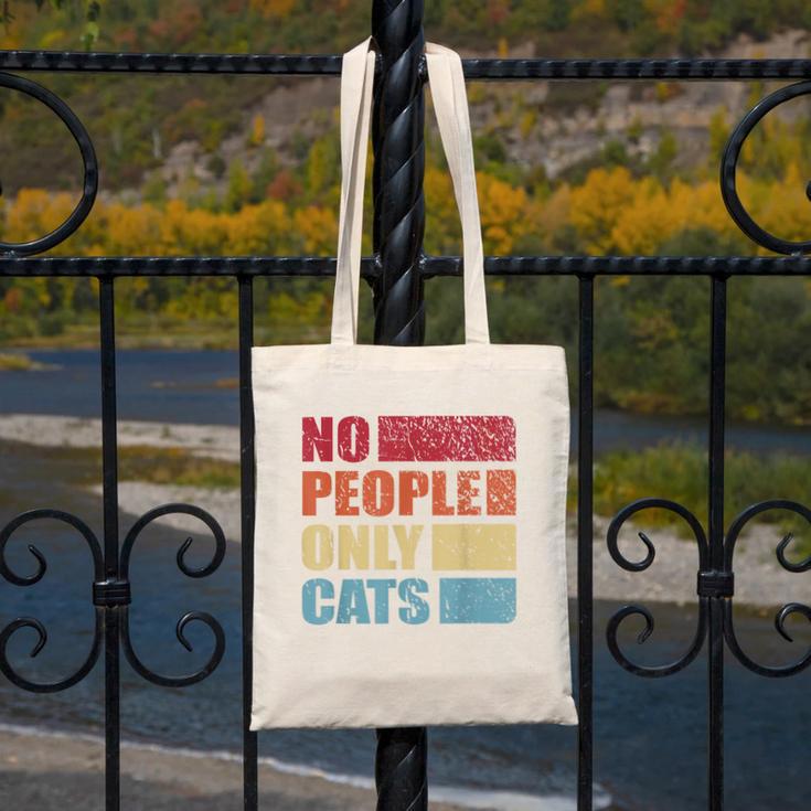 No People Only Cats Introvert Canvas Tote Bag