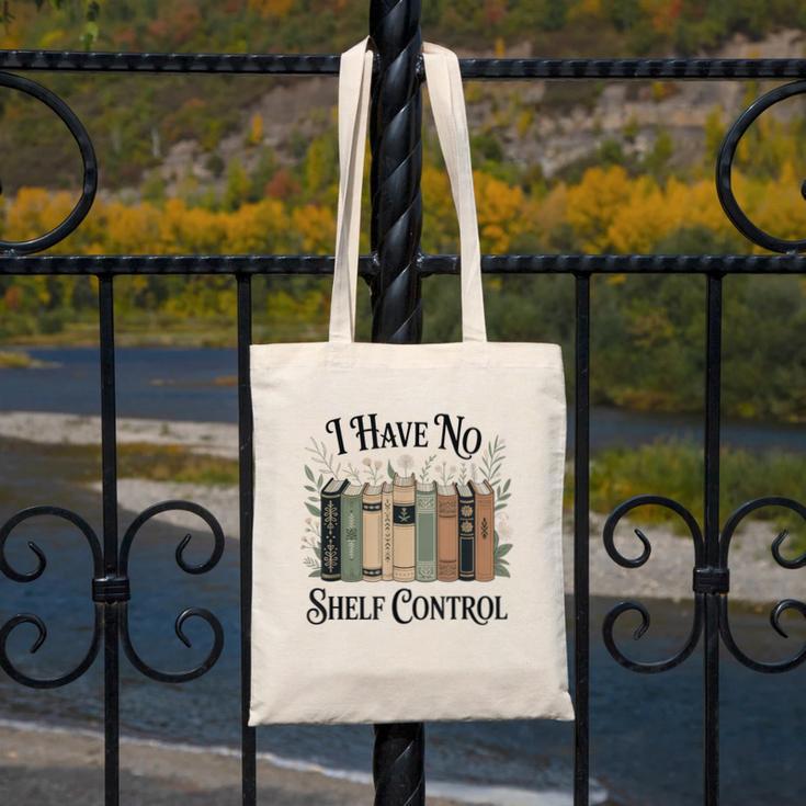 I Have No Shelf Control Book Lover Pun Reader Humor Canvas Tote Bag