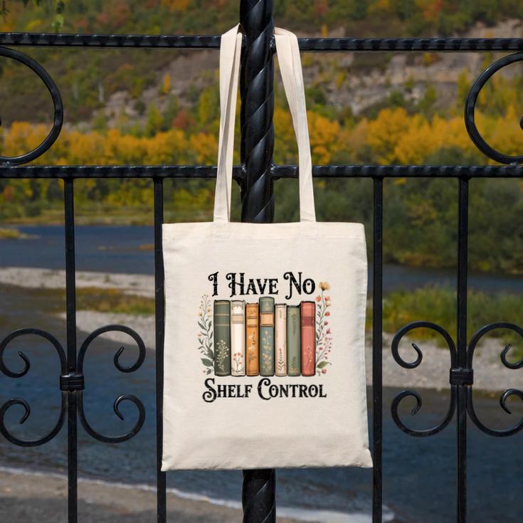 I Have No Shelf Control Flower Book Bookish Canvas Tote Bag