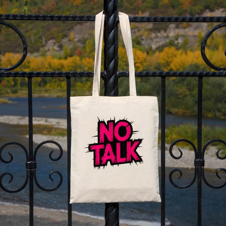 No Small Talk Zone – Introvert Quote Canvas Tote Bag No Small Talk Zone – Introvert Quote Canvas Tote Bag