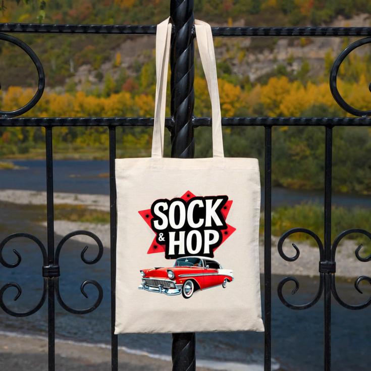 Nostalgia 1950s Sock Hop Dance Canvas Tote Bag