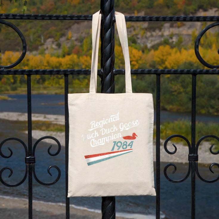 Nostalgia 80s Duck Goose Distressed Canvas Tote Bag