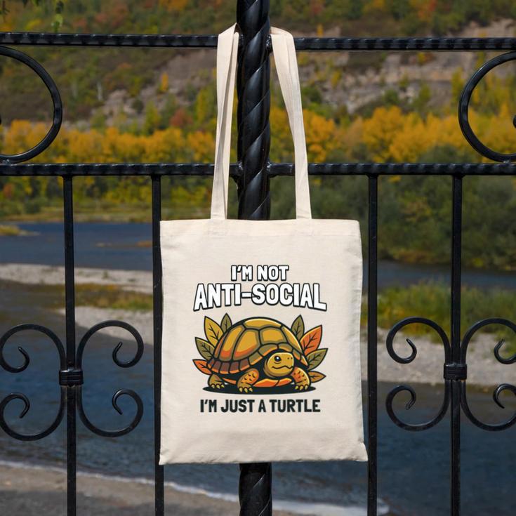 Not Anti Social Im Just A Turtle Sarcastic Introvert Humor Premium Tri-Blend Canvas Tote Bag