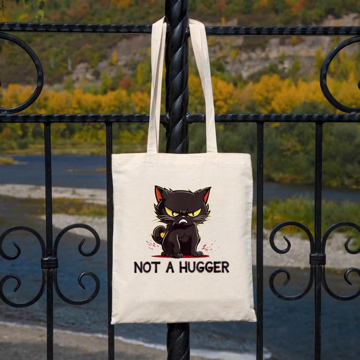 Not A Hugger Tee Angry Cat Sarcastic Cute Introvert Canvas Tote Bag Not A Hugger Tee Angry Cat Sarcastic Cute Introvert Canvas Tote Bag