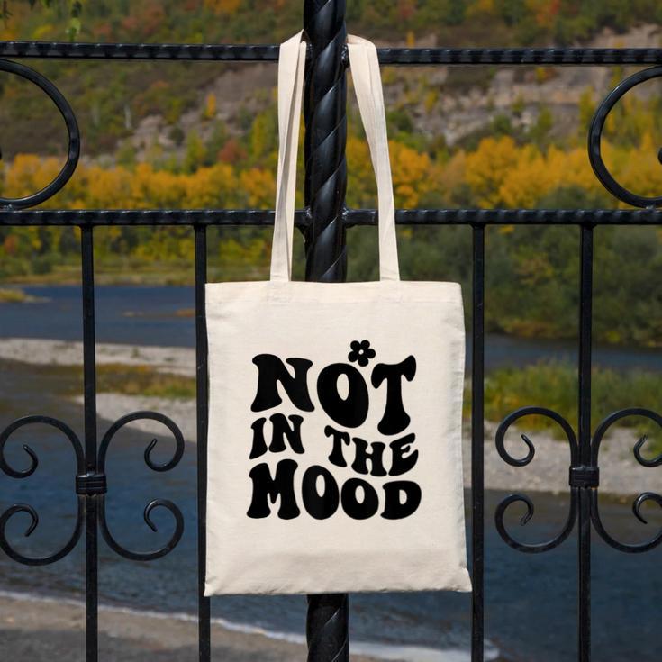 Not In The Mood Anti Social Introvert Sarcastic Retro Canvas Tote Bag