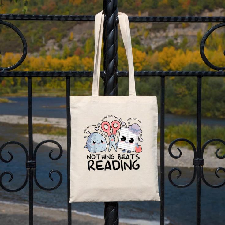 Nothing Beats Reading Rock Paper Scissors Book Lover Teacher Canvas Tote Bag Nothing Beats Reading Rock Paper Scissors Book Lover Teacher Canvas Tote Bag