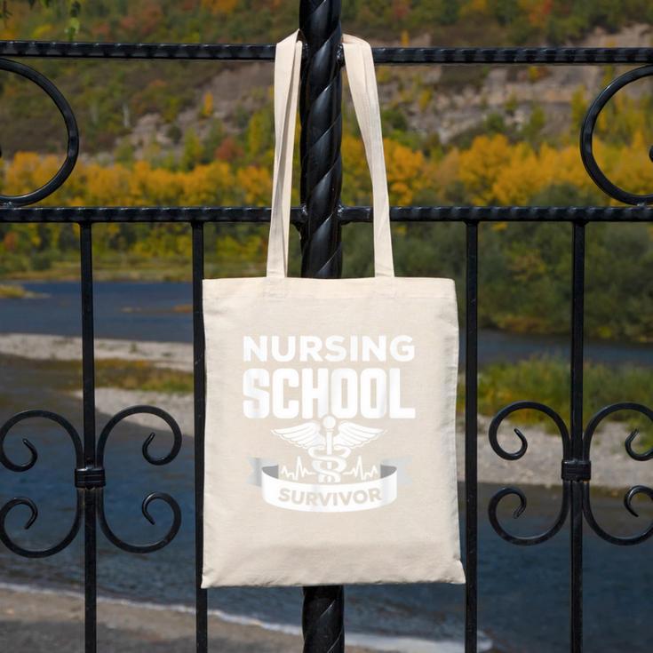 Nursing School Survivor Senior Nurse Graduation TShirt Canvas Tote Bag