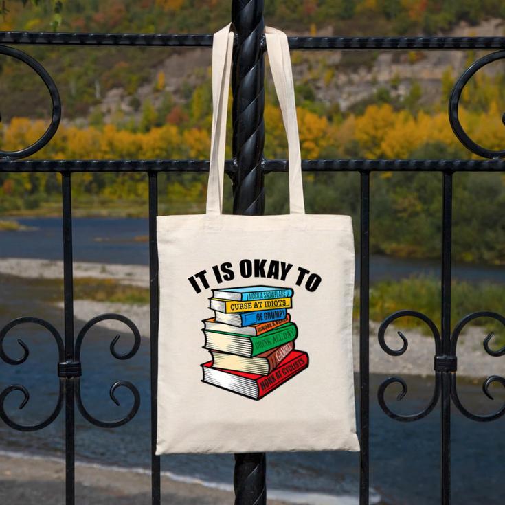 It Is Okay To Be a Grumpy Old Man Book Lover Premium Canvas Tote Bag