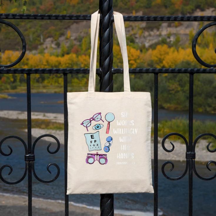 OptometryOphthalmology Eye Doctor Tee Optician Graduation Canvas Tote Bag