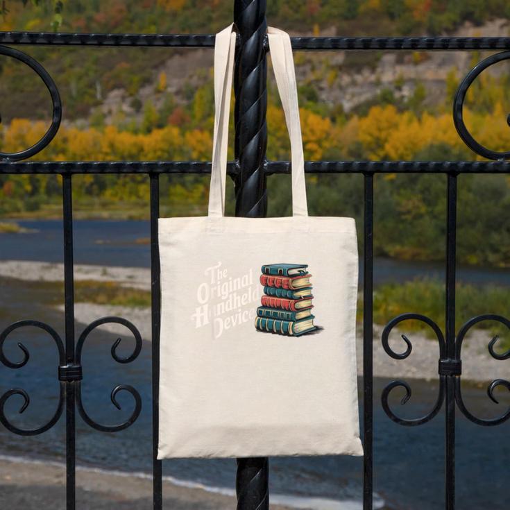 The Original Handheld Device Book Fair Book Lover Canvas Tote Bag