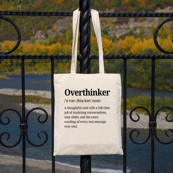 Overthinker Definition Anxiety Introvert Personality Premium Tri-Blend Canvas Tote Bag