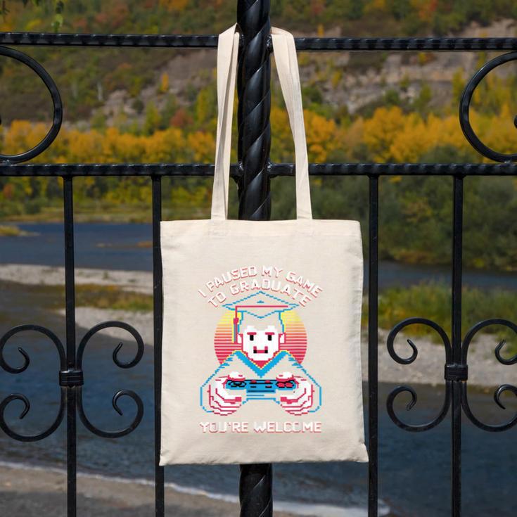 I Paused My Game To Graduate 2024 Gamer Graduation Canvas Tote Bag