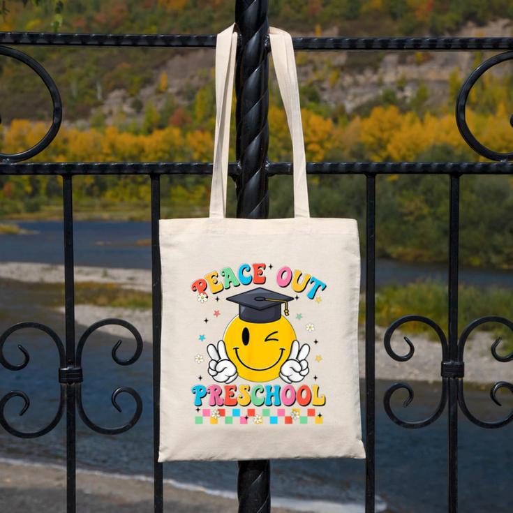Peace Out Preschool Graduation Last Day Teachers Boys Girls Canvas Tote Bag