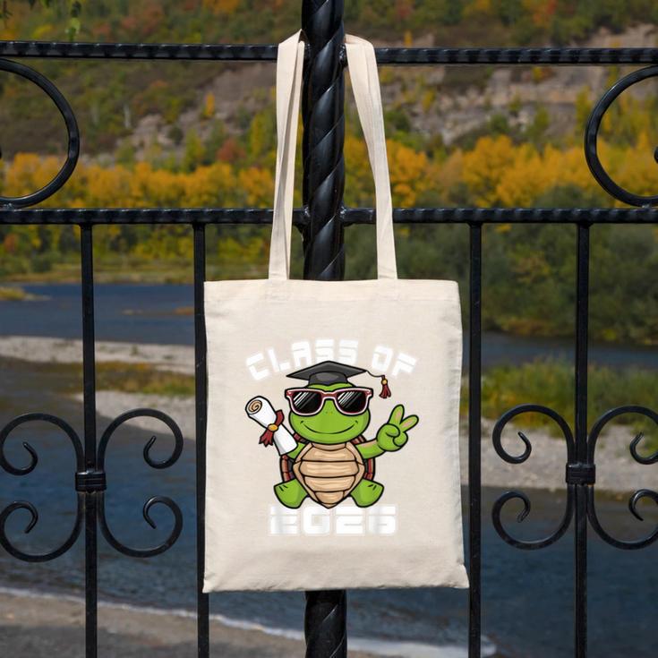 Peace Sign Hand Turtle Class Of 2026 Graduation Canvas Tote Bag