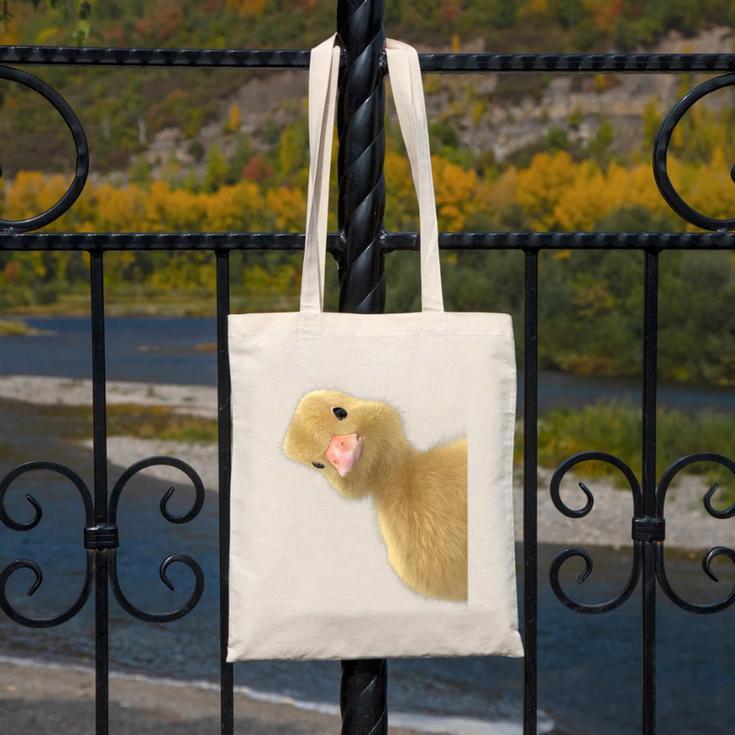 Peking Duck Peeking Chef Graduation Farm Duck Lover Canvas Tote Bag