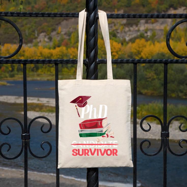 PhD PhD Graduation Gifts PhD Survivor T-Shirt Canvas Tote Bag