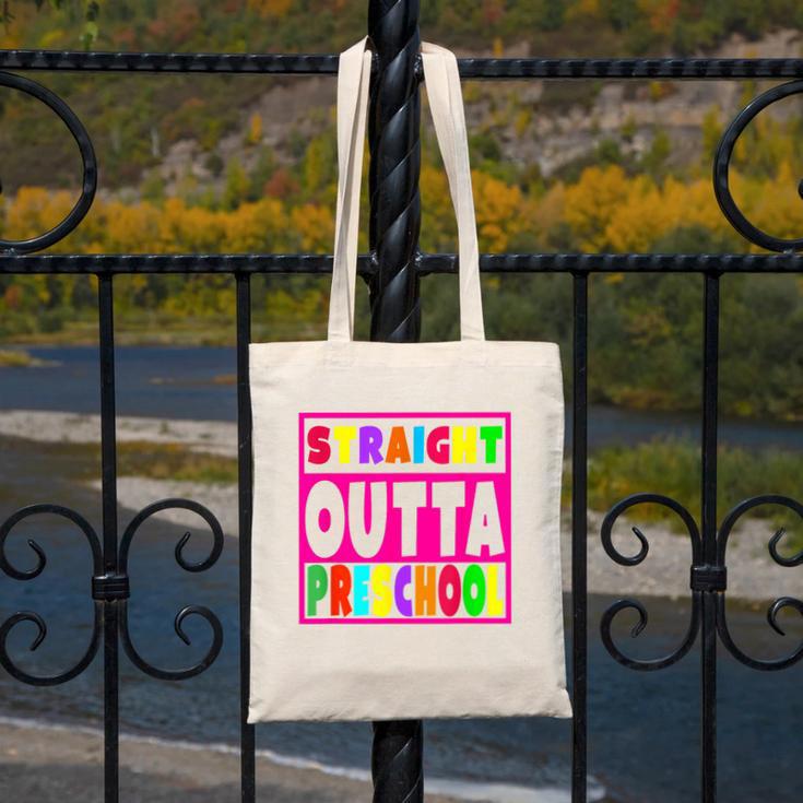 Pink STRAIGHT OUTTA Preschool PRE-K Graduation Canvas Tote Bag
