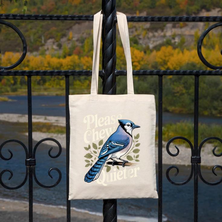 Please Chew Quieter Introvert Christmas Bird Watcher Canvas Tote Bag Please Chew Quieter Introvert Christmas Bird Watcher Canvas Tote Bag
