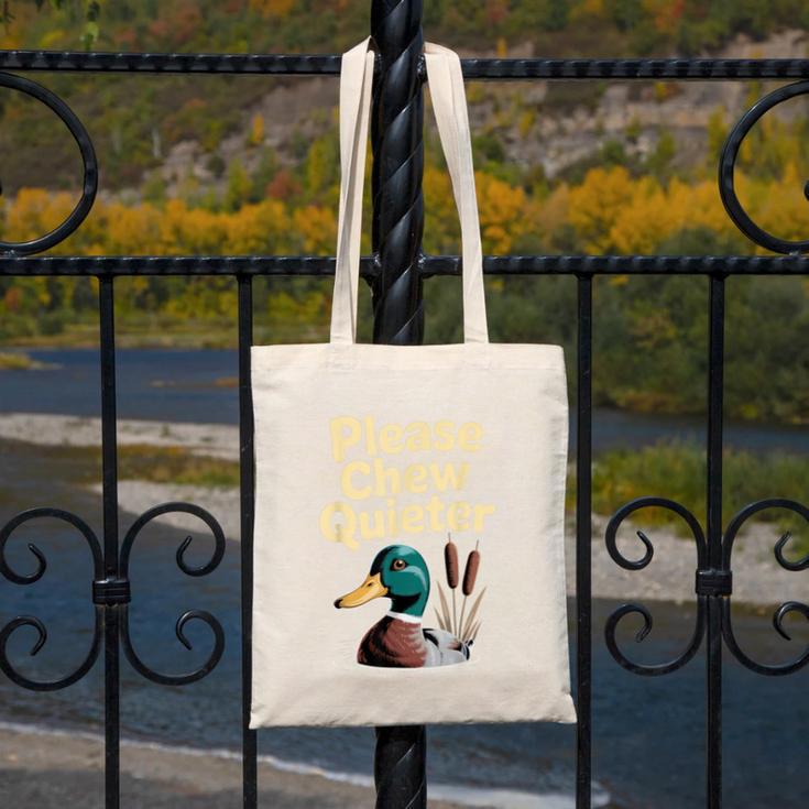 Please Chew Quieter Introvert Duck Lover Canvas Tote Bag Please Chew Quieter Introvert Duck Lover Canvas Tote Bag