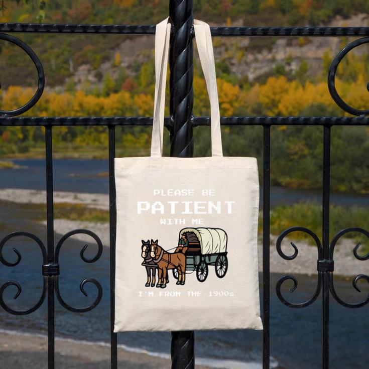 Please Be Patient I'm From The 1900s Amish Wagon & Vintage Premium Canvas Tote Bag