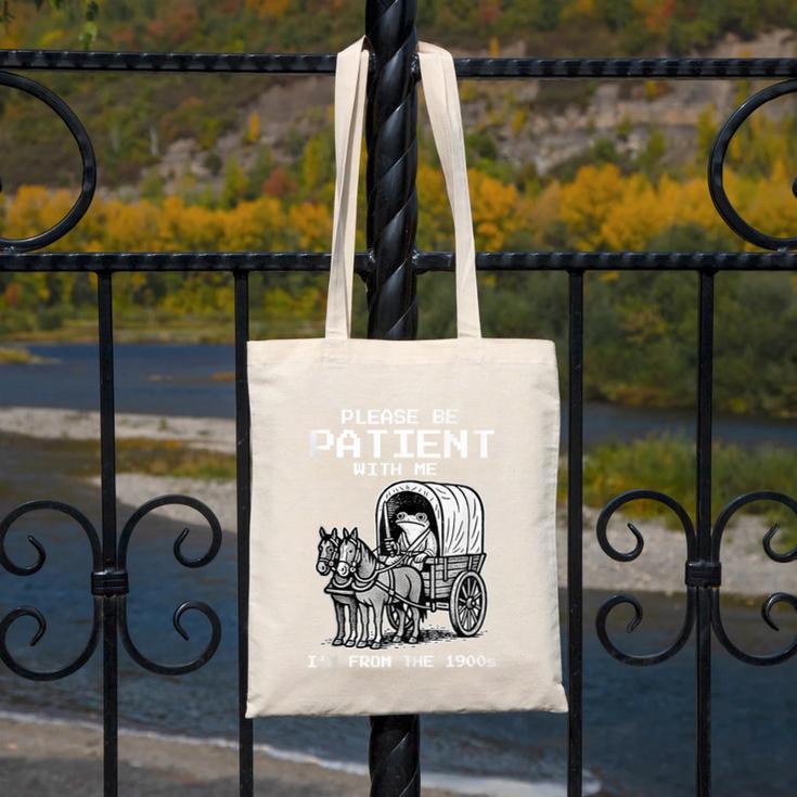 Please Be Patient With Me I'm From The 1900s Frog Canvas Tote Bag