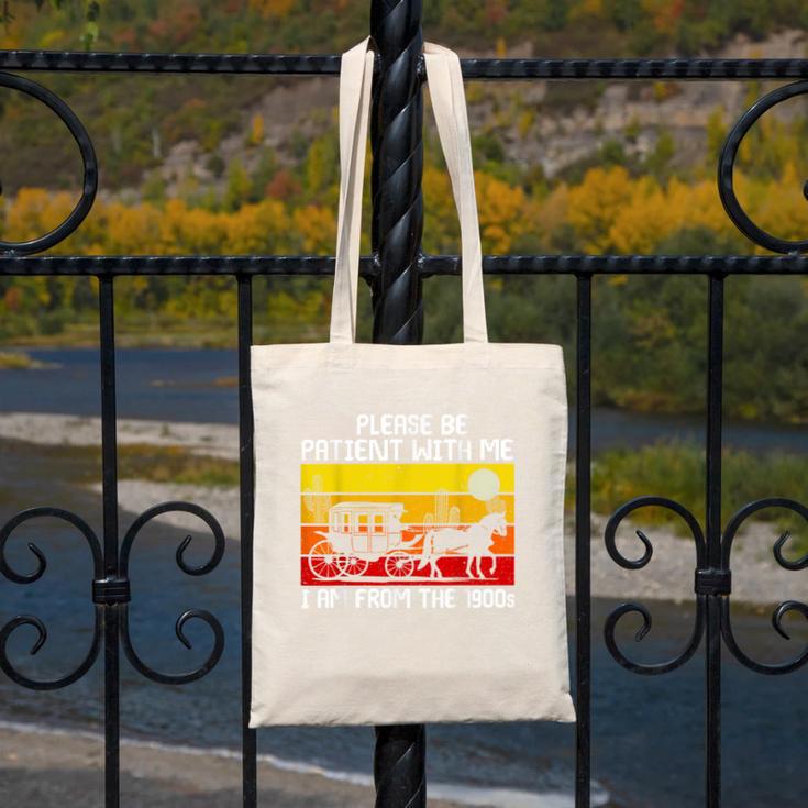 Please Be Patient With Me I'm From The 1900s Vintage Sun Set Canvas Tote Bag
